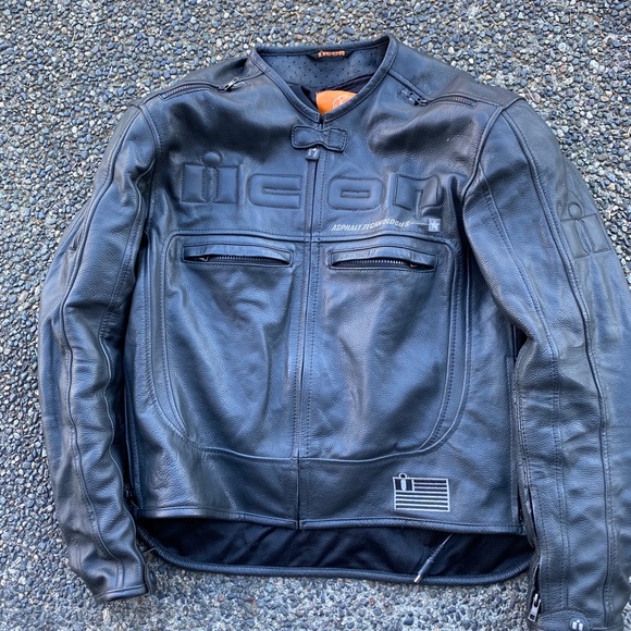 ICON Other - Icon Motorhead Black Leather Asphalt Technologies